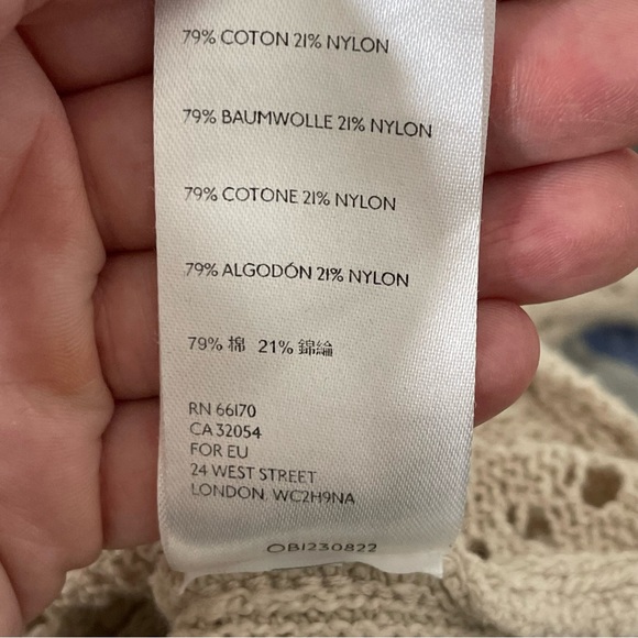 FREE PEOPLE Washed Muslin Tunic pullover sweater Size XS tan/cream high slit - Picture 13 of 13